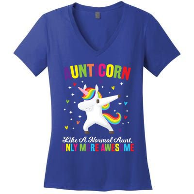 Aunticorn Unicorn Dabing Awesome Unicorn Aunt Gift Women's V-Neck T-Shirt