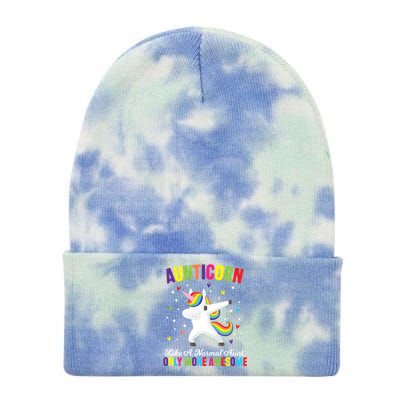 Aunticorn Unicorn Dabing Awesome Unicorn Aunt Gift Tie Dye 12in Knit Beanie