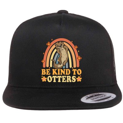 Antibullying Unity Day Be Kind To Otters Kindness Matters Flat Bill Trucker Hat
