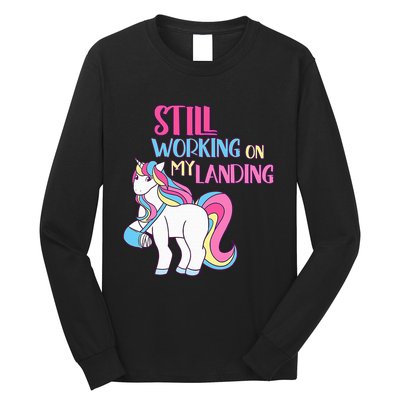 Adorable Unicorn Design for Healing Broken Arm Recovery Long Sleeve Shirt