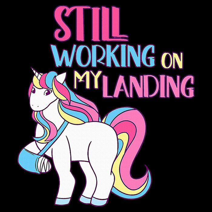 Adorable Unicorn Design for Healing Broken Arm Recovery Poster
