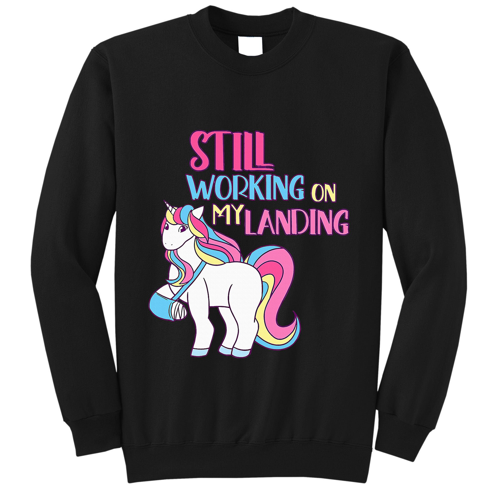 Adorable Unicorn Design for Healing Broken Arm Recovery Tall Sweatshirt