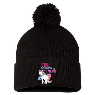 Adorable Unicorn Design for Healing Broken Arm Recovery Pom Pom 12in Knit Beanie
