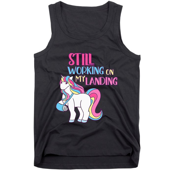 Adorable Unicorn Design for Healing Broken Arm Recovery Tank Top