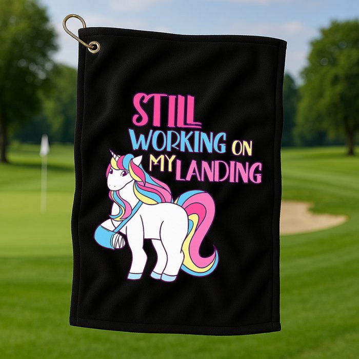 Adorable Unicorn Design for Healing Broken Arm Recovery Golf Towel