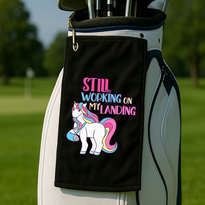Adorable Unicorn Design for Healing Broken Arm Recovery Golf Towel