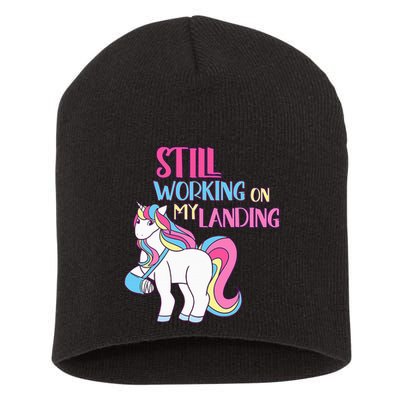 Adorable Unicorn Design for Healing Broken Arm Recovery Short Acrylic Beanie