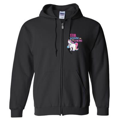 Adorable Unicorn Design for Healing Broken Arm Recovery Full Zip Hoodie