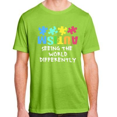 Autism Upside Down Autism Seeing The World Differently Gift Adult ChromaSoft Performance T-Shirt