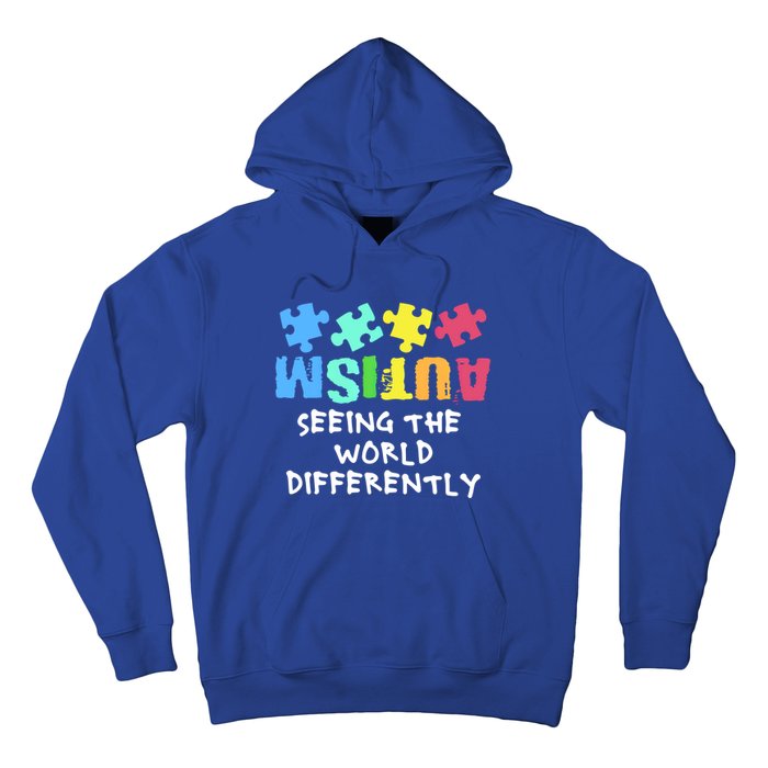 Autism Upside Down Autism Seeing The World Differently Gift Hoodie