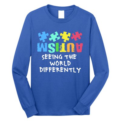 Autism Upside Down Autism Seeing The World Differently Gift Long Sleeve Shirt