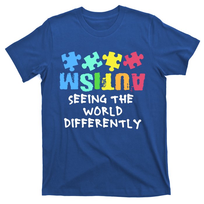 Autism Upside Down Autism Seeing The World Differently Gift T-Shirt