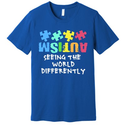 Autism Upside Down Autism Seeing The World Differently Gift Premium T-Shirt