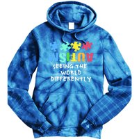 Autism Upside Down Autism Seeing The World Differently Gift Tie Dye Hoodie