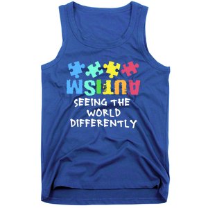 Autism Upside Down Autism Seeing The World Differently Gift Tank Top