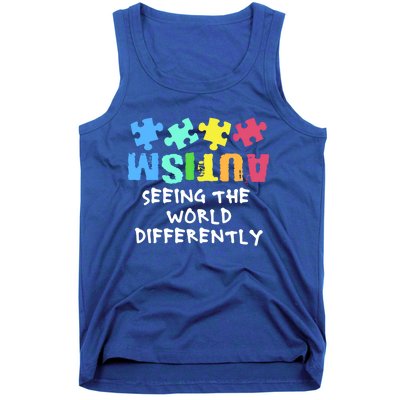 Autism Upside Down Autism Seeing The World Differently Gift Tank Top