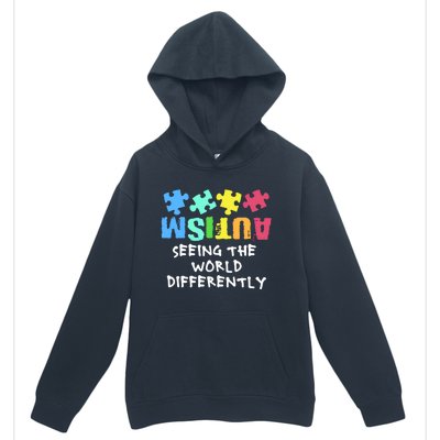 Autism Upside Down Autism Seeing The World Differently Gift Urban Pullover Hoodie