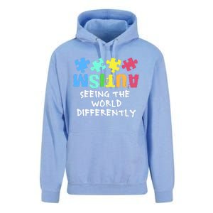 Autism Upside Down Autism Seeing The World Differently Gift Unisex Surf Hoodie