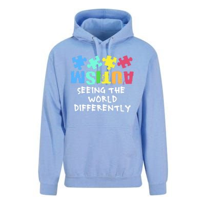 Autism Upside Down Autism Seeing The World Differently Gift Unisex Surf Hoodie