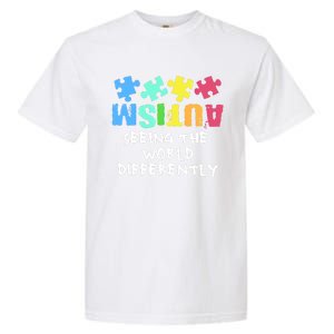 Autism Upside Down Autism Seeing The World Differently Gift Garment-Dyed Heavyweight T-Shirt