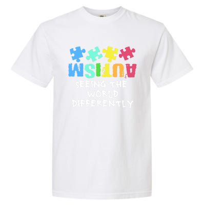 Autism Upside Down Autism Seeing The World Differently Gift Garment-Dyed Heavyweight T-Shirt