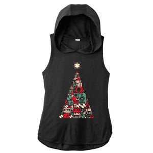 Audio Music Fan Christmas Tree Ladies PosiCharge Tri-Blend Wicking Draft Hoodie Tank