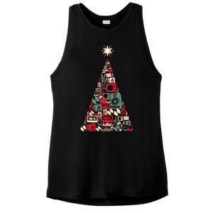 Audio Music Fan Christmas Tree Ladies PosiCharge Tri-Blend Wicking Tank