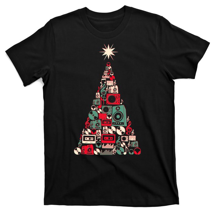 Audio Music Fan Christmas Tree T-Shirt