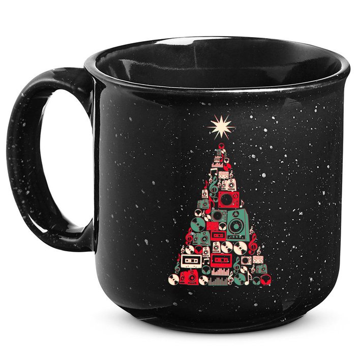 Audio Music Fan Christmas Tree 15oz Campfire Ceramic Mug