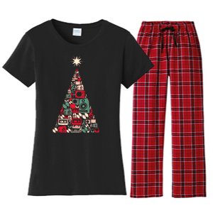 Audio Music Fan Christmas Tree Women's Flannel Pajama Set