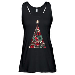 Audio Music Fan Christmas Tree Ladies Essential Flowy Tank