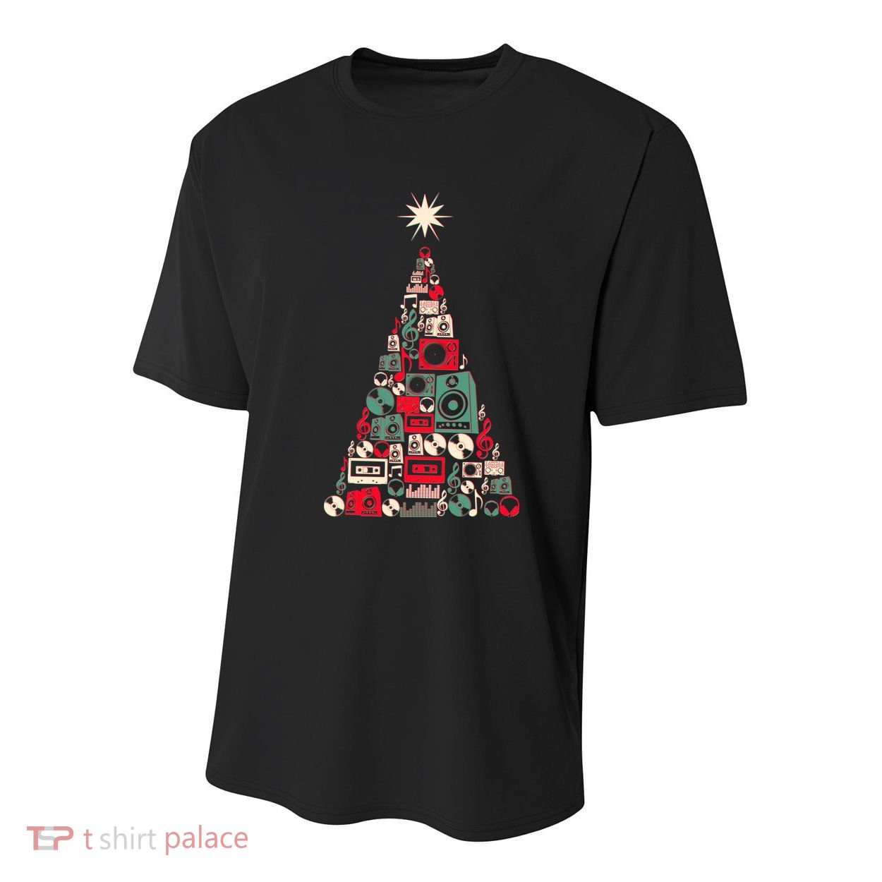 Audio Music Fan Christmas Tree Youth Performance Sprint T-Shirt