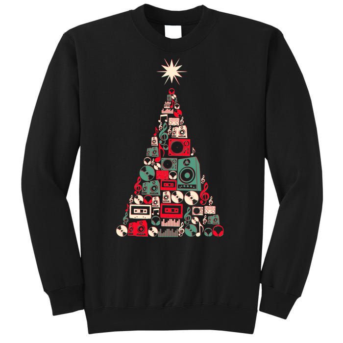 Audio Music Fan Christmas Tree Tall Sweatshirt