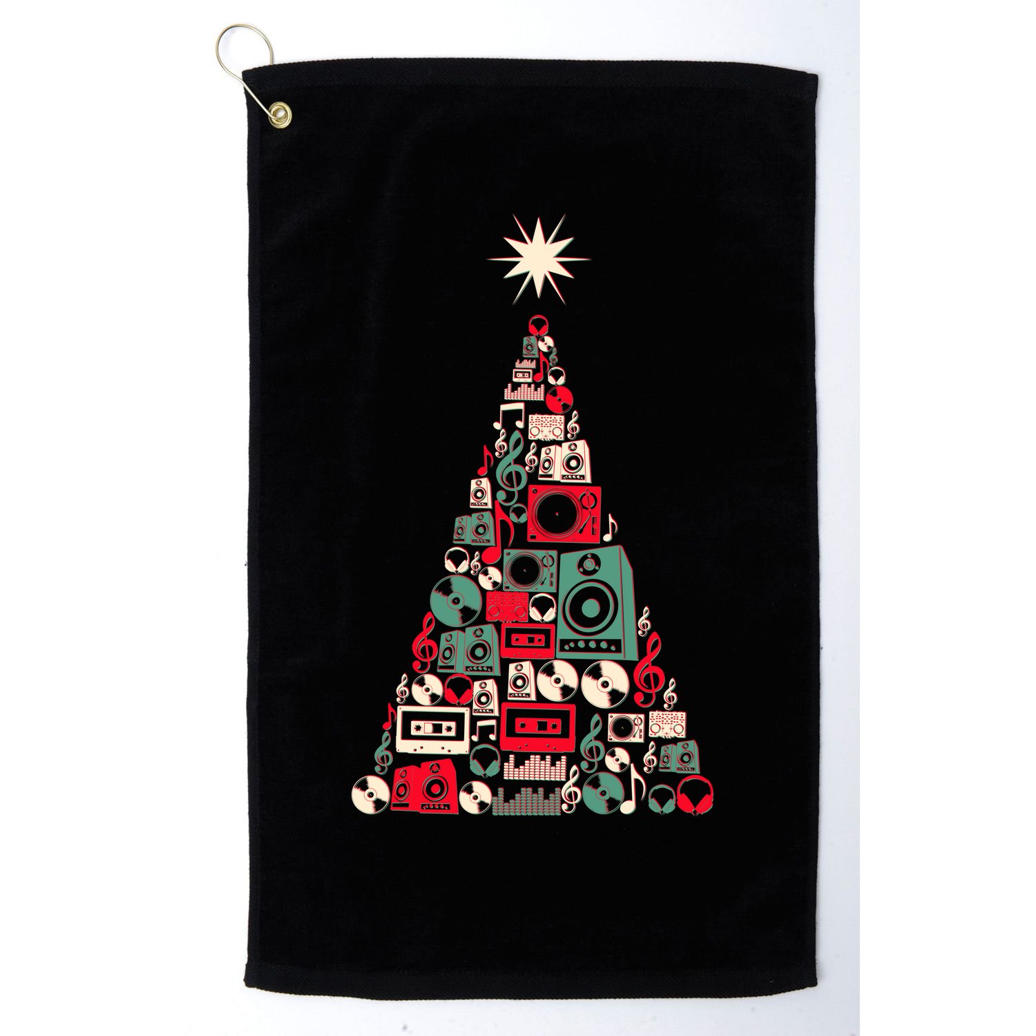 Audio Music Fan Christmas Tree Golf Towel