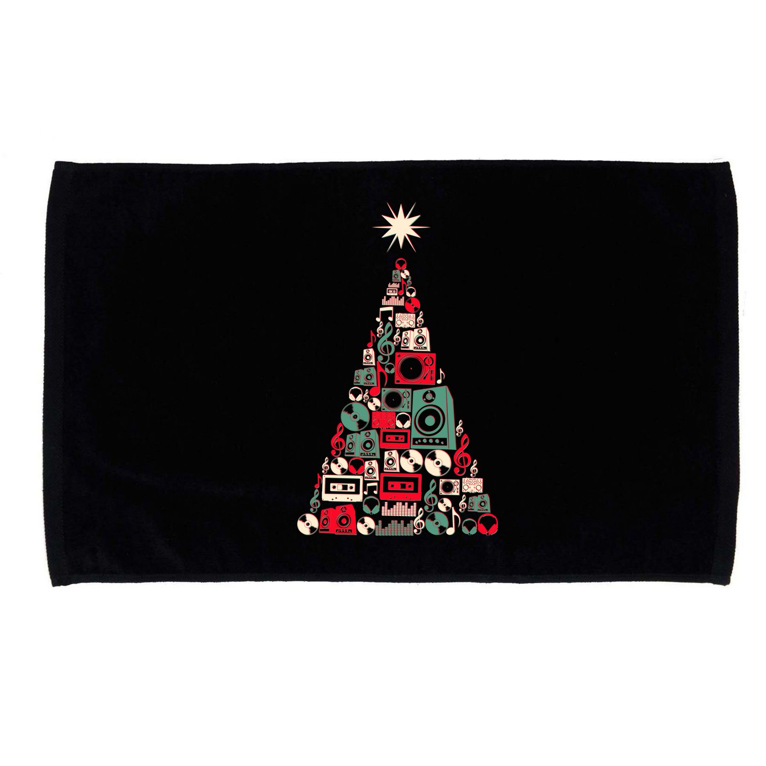 Audio Music Fan Christmas Tree Microfiber Hand Towel