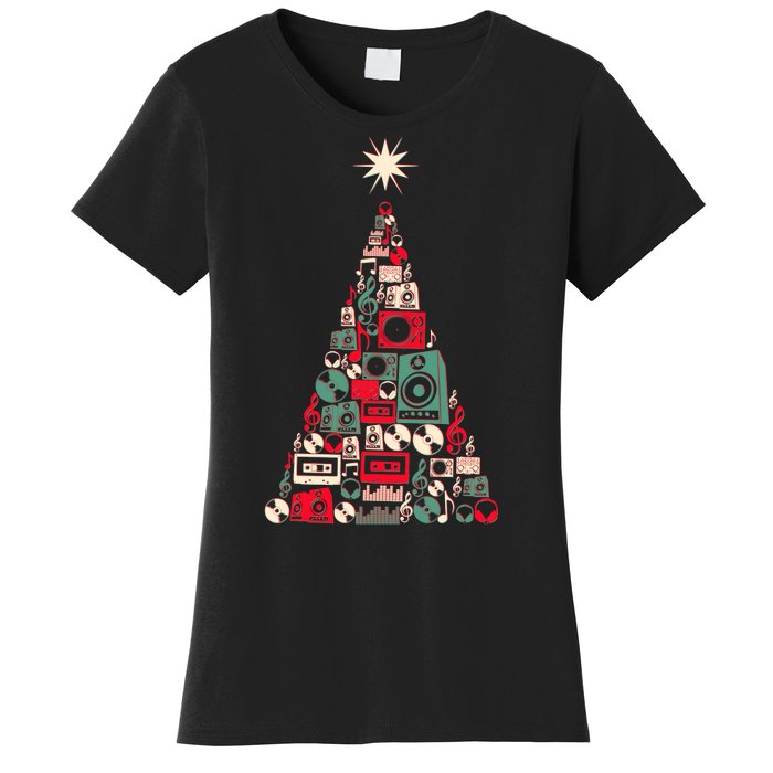 Audio Music Fan Christmas Tree Women's T-Shirt