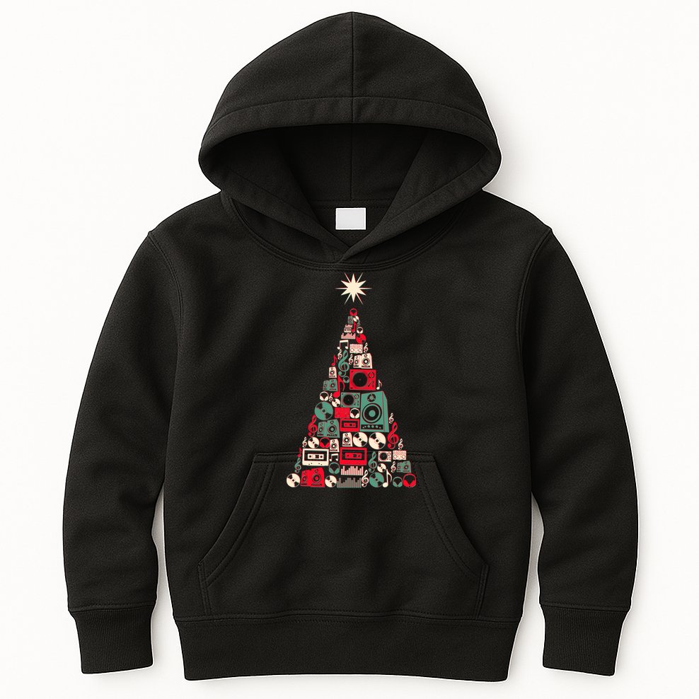 Audio Music Fan Christmas Tree Kids Hoodie