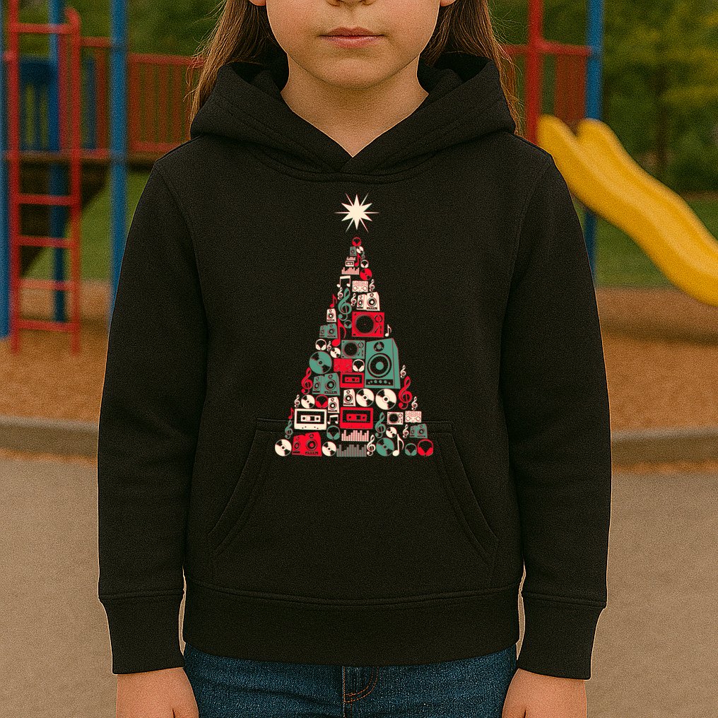 Audio Music Fan Christmas Tree Kids Hoodie