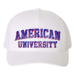 American University Eagles Retro Arch Yupoong Adult 5-Panel Trucker Hat