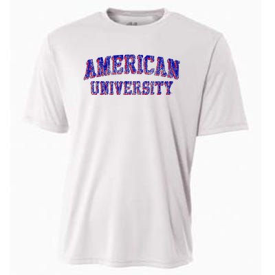 American University Eagles Retro Arch Cooling Performance Crew T-Shirt