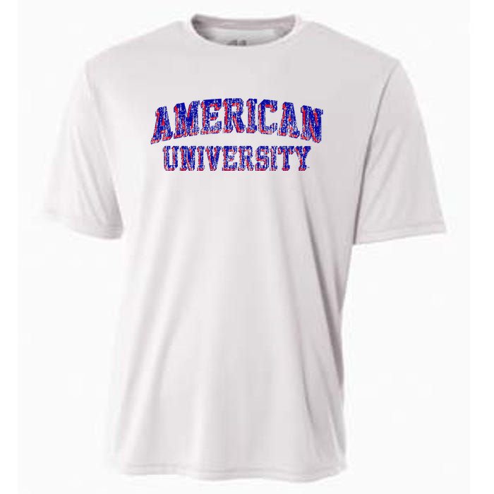 American University Eagles Retro Arch Cooling Performance Crew T-Shirt