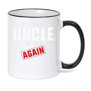 Again Uncle Est 2024 Promoted To Uncle Baby Announcement 11oz Black Color Changing Mug