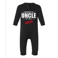 Again Uncle Est 2024 Promoted To Uncle Baby Announcement Infant Fleece One Piece