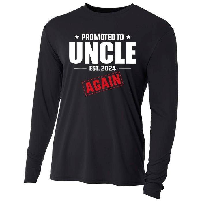 Again Uncle Est 2024 Promoted To Uncle Baby Announcement Cooling Performance Long Sleeve Crew