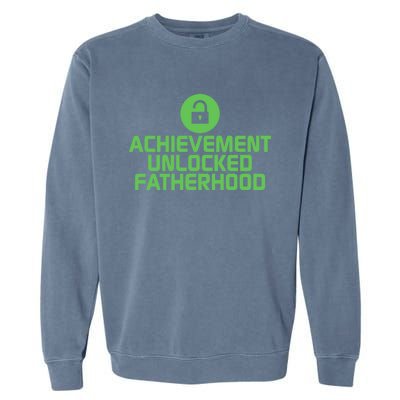 Achievet Unlock Fatherhood Cutest Father Design Gift Garment-Dyed Sweatshirt