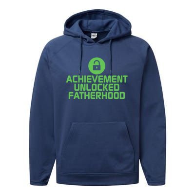 Achievet Unlock Fatherhood Cutest Father Design Gift Performance Fleece Hoodie