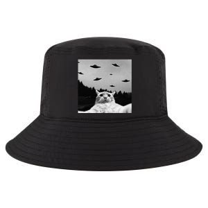 Alien UFO Funny Cat Selfie Cool Comfort Performance Bucket Hat