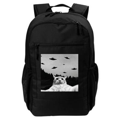 Alien UFO Funny Cat Selfie Backpack