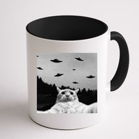Alien UFO Funny Cat Selfie Mug