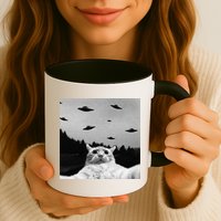 Alien UFO Funny Cat Selfie Mug